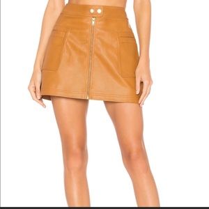 Size 12 free people leather skirt